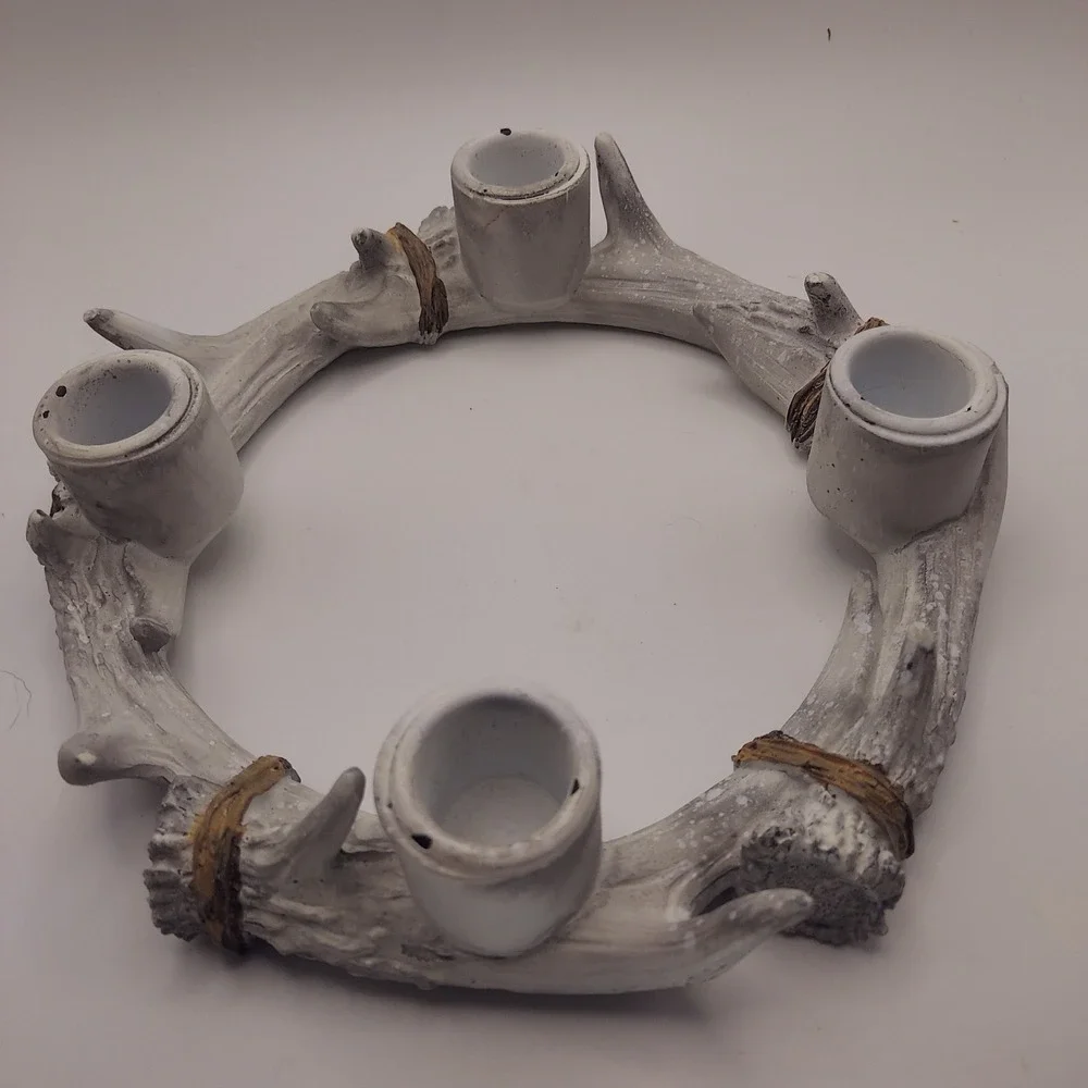 Rustic Antler Candle Holder Ring 4‎ Candle Woodland Rustic